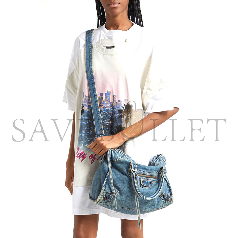 BALENCIAGA MEDIUM LE CITY DENIM SATCHEL 8348667 (37*23.4*15cm)